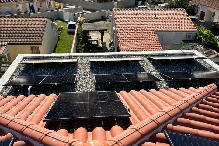 Photo d'une installation photovoltaique à Corneilla-del-Vercol, réalisée par ACTION 2E